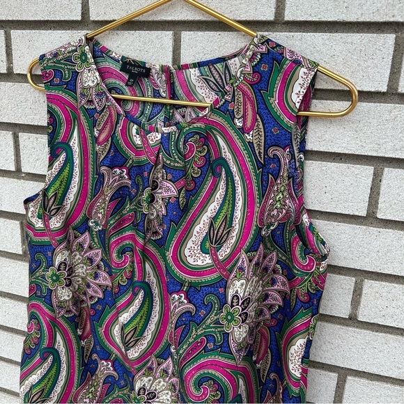 Talbots 100% Silk Jewel Tone Multicolor Tank Shell Top - Picture 2 of 8